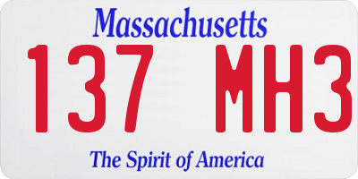 MA license plate 137MH3