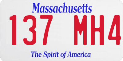 MA license plate 137MH4