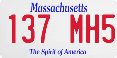 MA license plate 137MH5