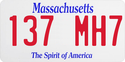 MA license plate 137MH7