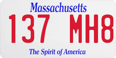 MA license plate 137MH8