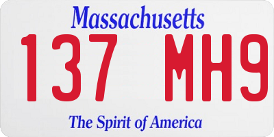 MA license plate 137MH9