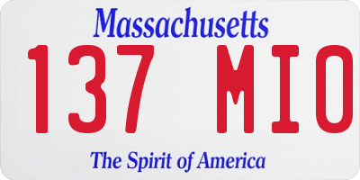 MA license plate 137MI0