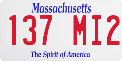 MA license plate 137MI2