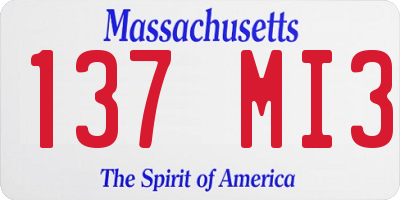 MA license plate 137MI3