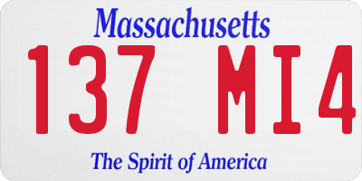 MA license plate 137MI4