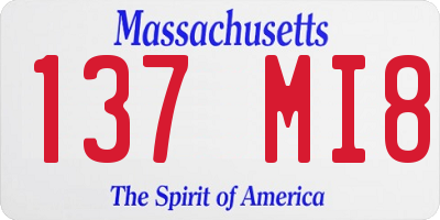 MA license plate 137MI8