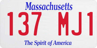 MA license plate 137MJ1