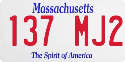 MA license plate 137MJ2