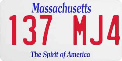 MA license plate 137MJ4