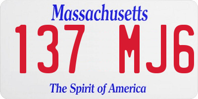 MA license plate 137MJ6