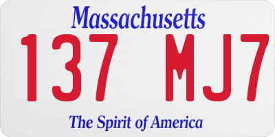 MA license plate 137MJ7