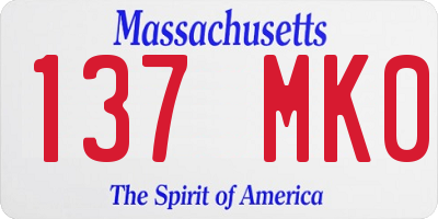 MA license plate 137MK0