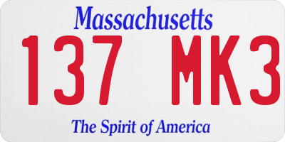 MA license plate 137MK3