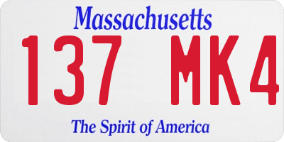 MA license plate 137MK4