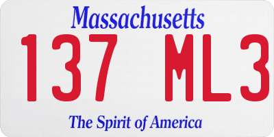 MA license plate 137ML3
