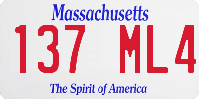 MA license plate 137ML4