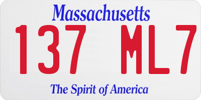 MA license plate 137ML7