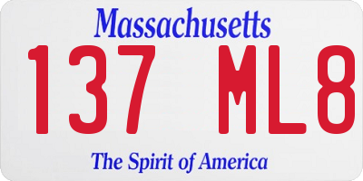 MA license plate 137ML8