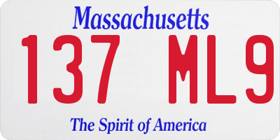 MA license plate 137ML9