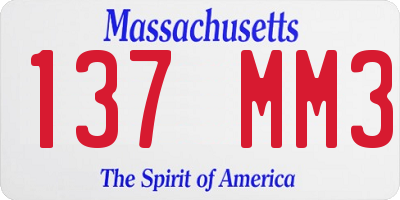MA license plate 137MM3