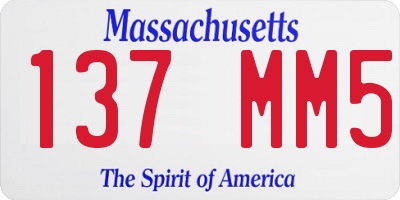 MA license plate 137MM5