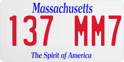 MA license plate 137MM7