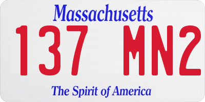 MA license plate 137MN2