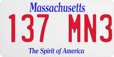 MA license plate 137MN3