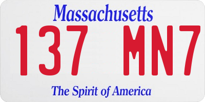 MA license plate 137MN7