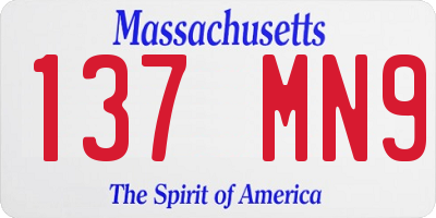 MA license plate 137MN9