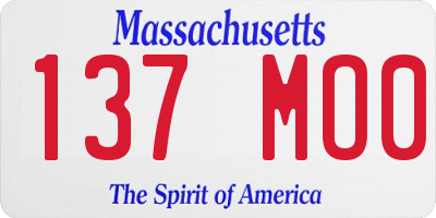 MA license plate 137MO0