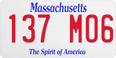 MA license plate 137MO6