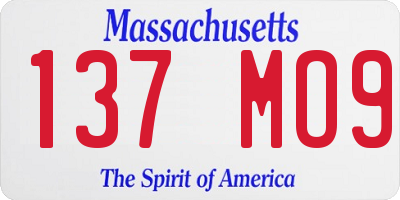 MA license plate 137MO9