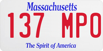 MA license plate 137MP0