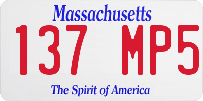 MA license plate 137MP5