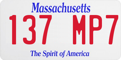 MA license plate 137MP7