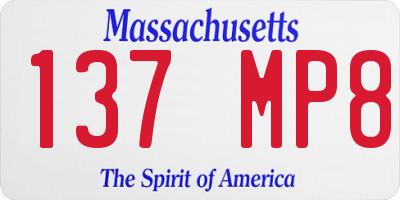 MA license plate 137MP8