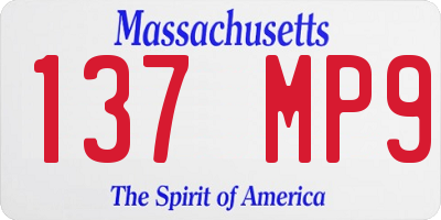 MA license plate 137MP9