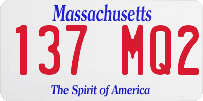 MA license plate 137MQ2