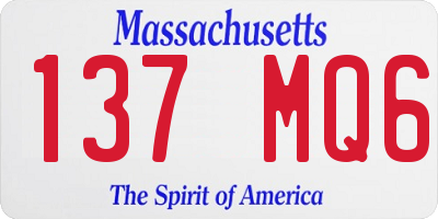 MA license plate 137MQ6