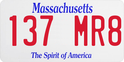 MA license plate 137MR8