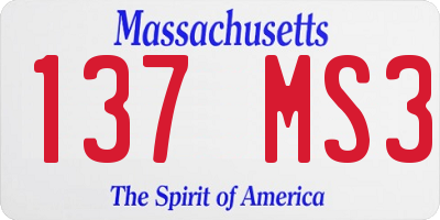 MA license plate 137MS3