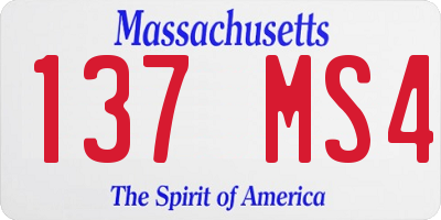 MA license plate 137MS4