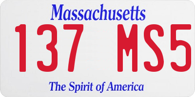 MA license plate 137MS5