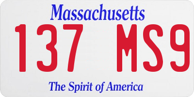 MA license plate 137MS9