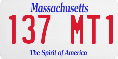 MA license plate 137MT1