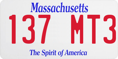 MA license plate 137MT3