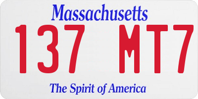 MA license plate 137MT7