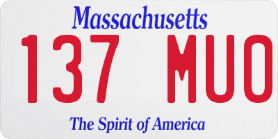 MA license plate 137MU0